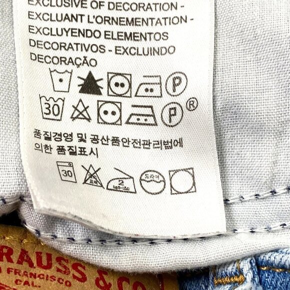 Levi's 721 Womens size 28 High Rise Skinny Stretch Denim Jeans Raw Hem Blue - Picture 12 of 14